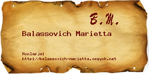 Balassovich Marietta névjegykártya